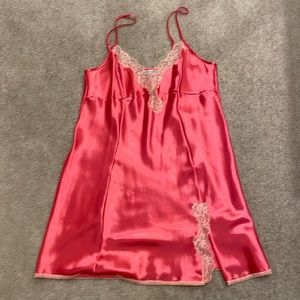Bright Pink Slip with Lace Detail